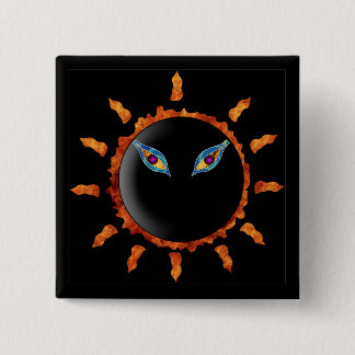 Badge Carré 5 Cm Voici venir The Sun