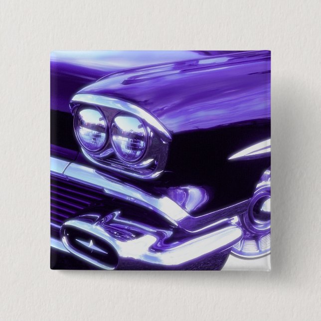 Badge Carré 5 Cm Voiture classique : 1958 Chevrolet (Devant)