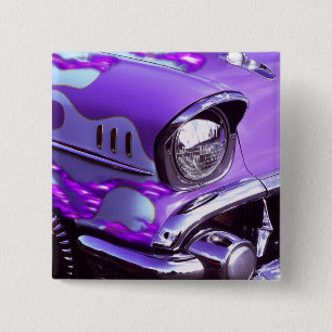 Badge Carré 5 Cm Voiture classique : Chevrolet avec le capot