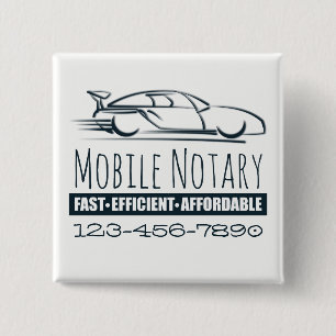 Badge Carré 5 Cm Voiture rapide publique Notaire Mobile avec numéro