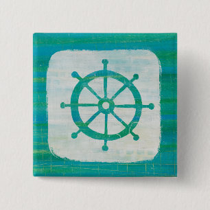 Badge Carré 5 Cm Volant côtier d'Aqua de l'art  