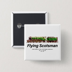 Badge Carré 5 Cm Volant Scotsman Steam Train Anglais Locomotive