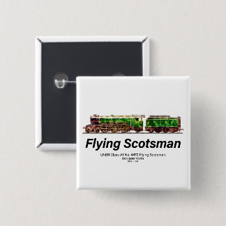 Badge Carré 5 Cm Volant Scotsman Steam Train Anglais Locomotive