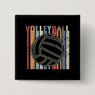 Badge Carré 5 Cm Volley-ball rétro vintage