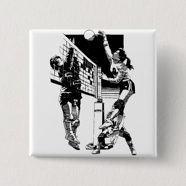 Badge Carré 5 Cm Volleyball (Devant)