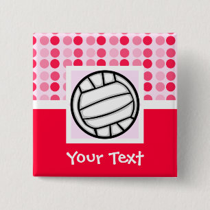 Badge Carré 5 Cm Volleyball mignon