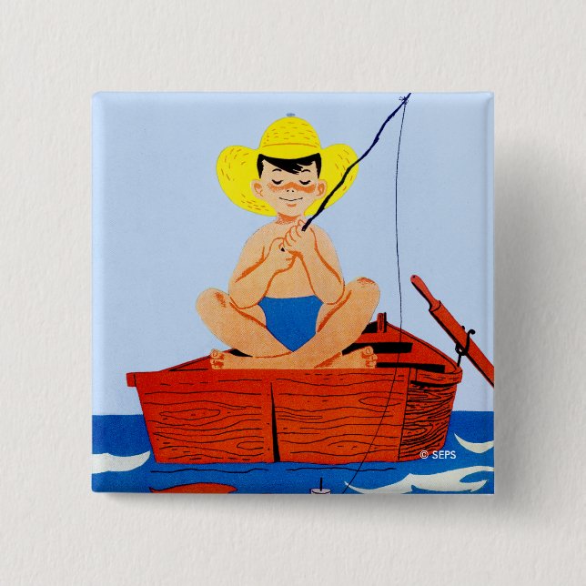 Badge Carré 5 Cm Vont les poissons (Devant)