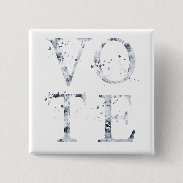 Badge Carré 5 Cm Vote bleu rustique (Devant)