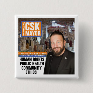 Badge Carré 5 Cm Vote CSK NYC Maire 2021