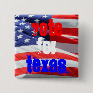 Badge Carré 5 Cm Vote pour le Texas, élections présidentielles