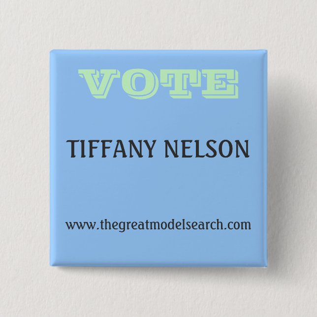 BADGE CARRÉ 5 CM VOTE TIFFANY NELSON (Devant)