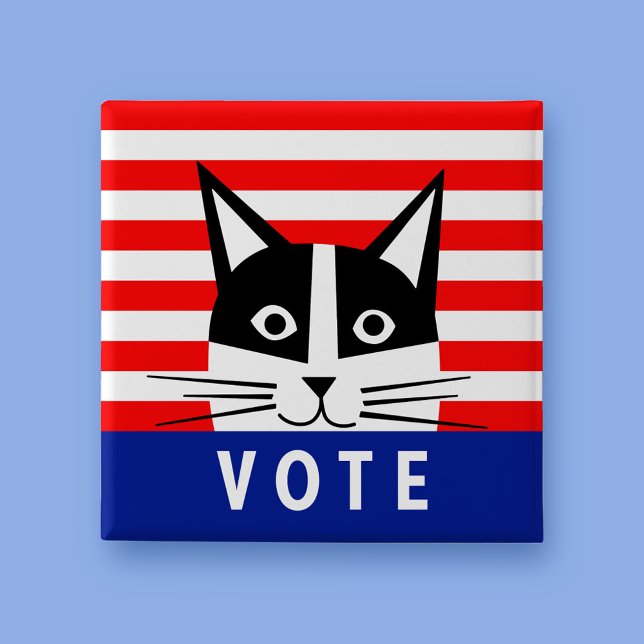 Badge Carré 5 Cm VOTEZ ! Bouton Vote carré (Créateur téléchargé)