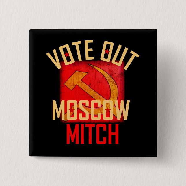 Badge Carré 5 Cm Votez Moscou Mitch (Devant)