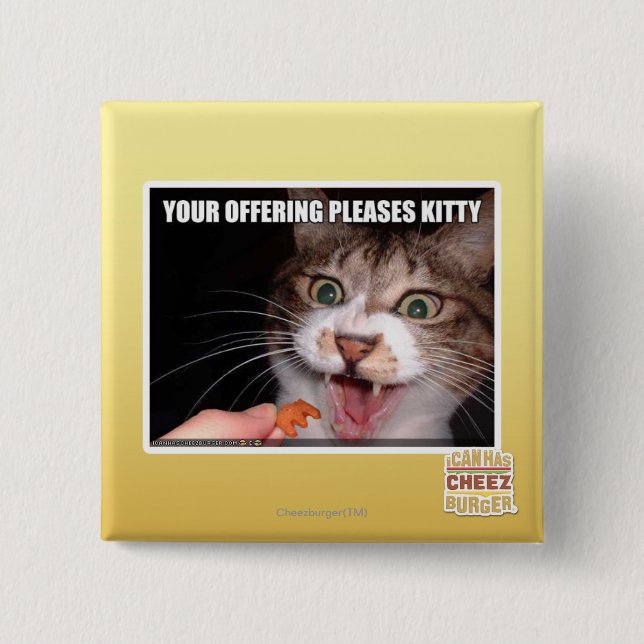 Badge Carré 5 Cm Votre offre satisfait Kitty (Devant)