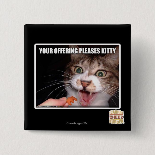 Badge Carré 5 Cm Votre offre satisfait Kitty (Devant)