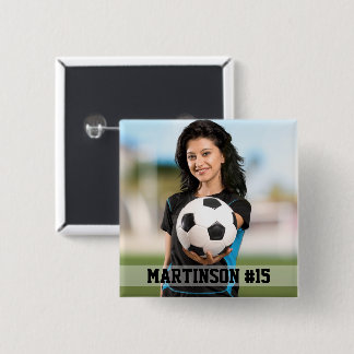 Badge Carré 5 Cm Votre photo personnalisée de football ou votre spo
