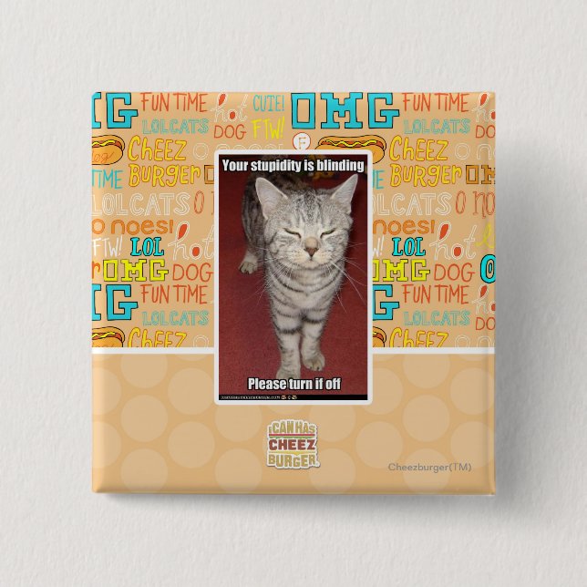 Badge Carré 5 Cm Votre stupidité aveugle 2 (Devant)