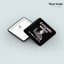 Badge Carré 5 Cm Votre vote compte l'élection rose politique imprim