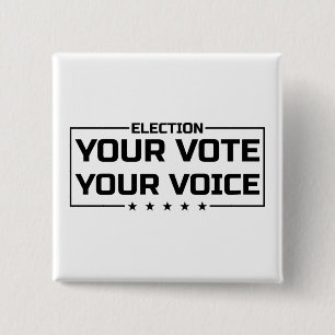 Badge Carré 5 Cm Votre Vote Votre Voix
