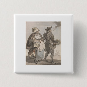 Badge Carré 5 Cm Voulez-vous des cuillères - Paul Sandby - c1759