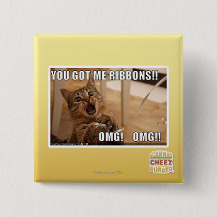 Badge Carré 5 Cm Vous m'avez obtenu des rubans ! !