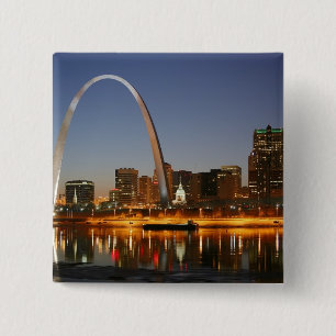 Badge Carré 5 Cm Voûte de passage St Louis Mississippi la nuit