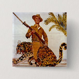 Badge Carré 5 Cm Voyage ? Aventure ? Rejoignez les Marines !
