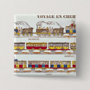 Badge Carré 5 Cm Voyage de rail en 1845