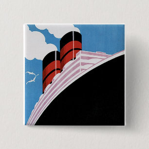 Badge Carré 5 Cm Voyage par les lignes CA et Union