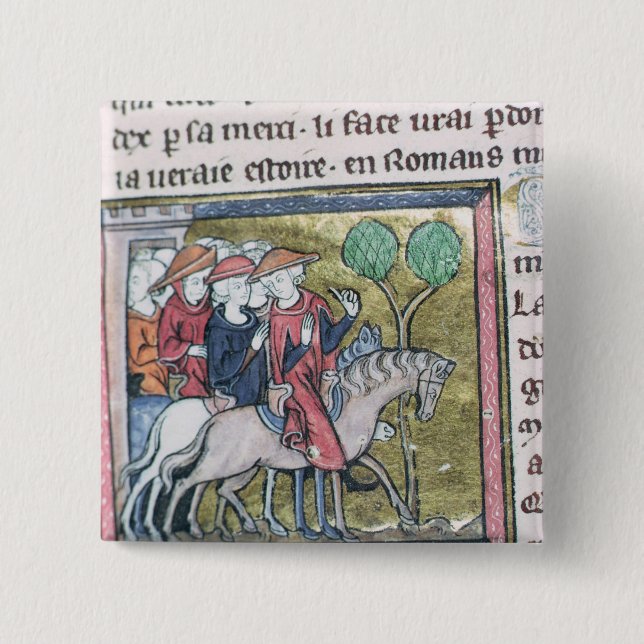 Badge Carré 5 Cm Voyageurs, de Roman de Jules Cesar (Devant)