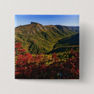 Badge Carré 5 Cm Vue automnale de la gorge de Linville souvent appe