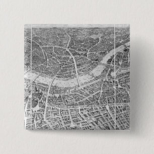 Badge Carré 5 Cm Vue de ballon de Londres, 1851
