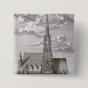Badge Carré 5 Cm Vue de cathédrale de St Stephan