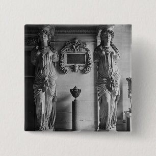 Badge Carré 5 Cm Vue de deux cariatides des cariatides