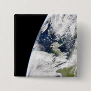 Badge Carré 5 Cm Vue de la terre de l'espace
