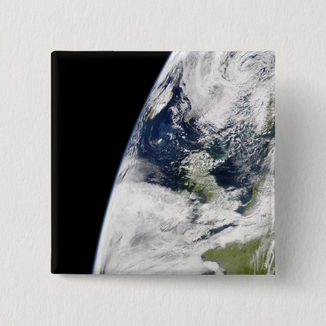 Badge Carré 5 Cm Vue de la Terre depuis l'espace (Devant)
