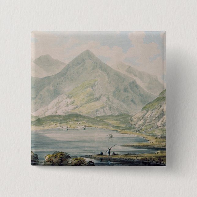 Badge Carré 5 Cm Vue de Snowdon (Devant)