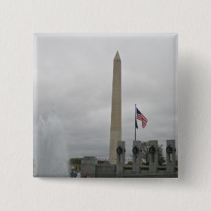 Badge Carré 5 Cm Vue du monument de Washington du 2ÈME GUERRE