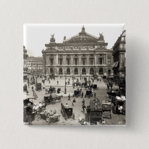 Badge Carré 5 Cm Vue du théatre de l'opéra de Paris, 1890-99