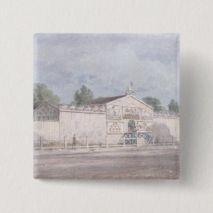 Badge Carré 5 Cm Vue extérieure de l'amphithéâtre d'Astley, 1777