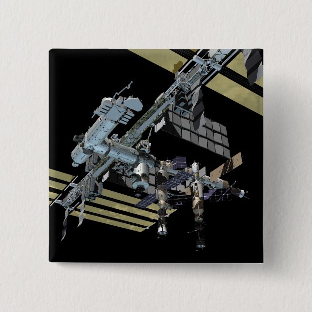 Badge Carré 5 Cm Vue générée par ordinateur 13 (Devant)