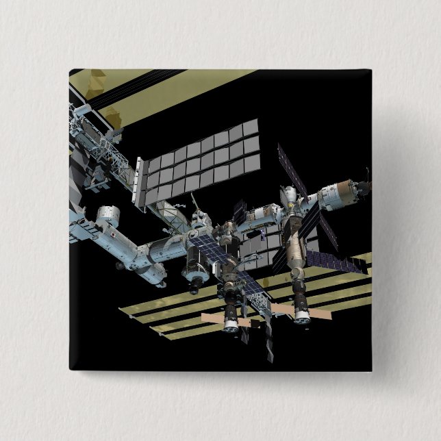 Badge Carré 5 Cm Vue générée par ordinateur 15 (Devant)