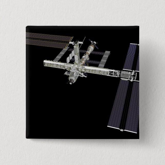 Badge Carré 5 Cm Vue générée par ordinateur 16 (Devant)