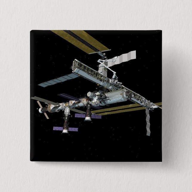 Badge Carré 5 Cm Vue générée par ordinateur 19 (Devant)