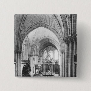 Badge Carré 5 Cm Vue intérieure de la nef et du choeur
