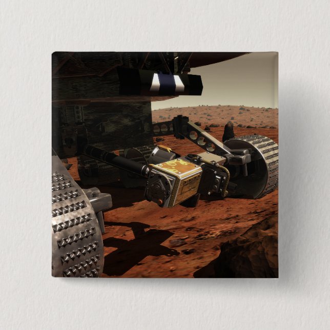 Badge Carré 5 Cm Vue rapprochée du bras sur Mars de la NASA (Devant)