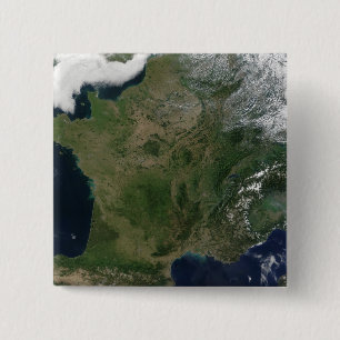 Badge Carré 5 Cm Vue satellite de la France