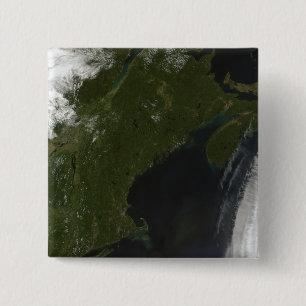 Badge Carré 5 Cm Vue satellite de la Nouvelle-Angleterre