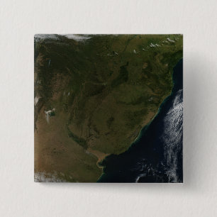 Badge Carré 5 Cm Vue satellite de l'Amérique du Sud