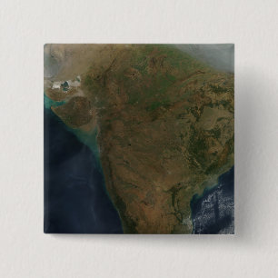 Badge Carré 5 Cm Vue satellite de l'Inde centrale
